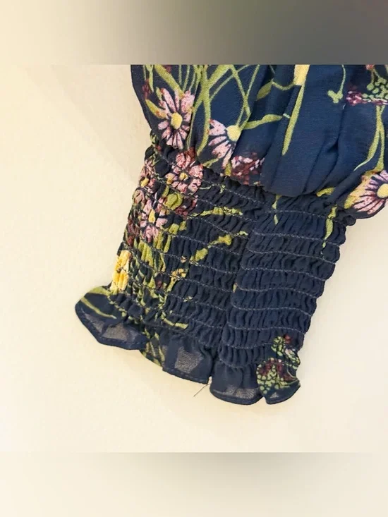 Reformation Valentin Dress in Anastasia - Black Green Floral long sleeve SIZE 0 - Picture 9 of 11